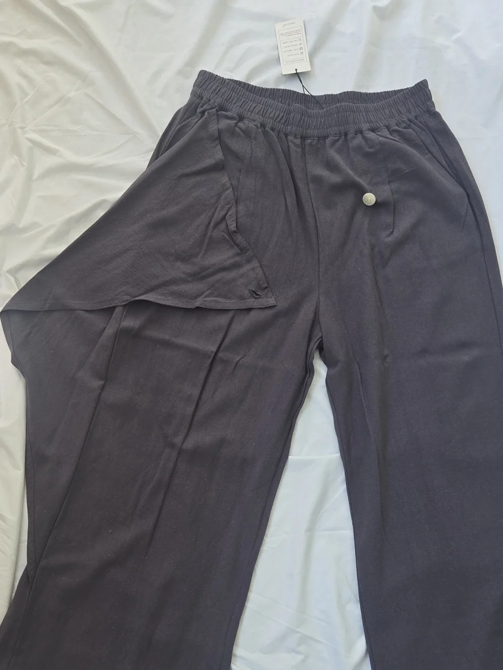 Mens Japanese Lightweight Dark Grey Elastic Waist Street Style Baggy Harem Pants